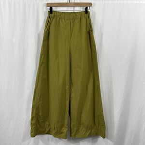 Baci Green Elastic Waist Cotton Palazzo Wide Leg Pants Womens S Italy Lagenlook